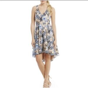 Belle by Badgley Mischka floral embroidered high-low dress.